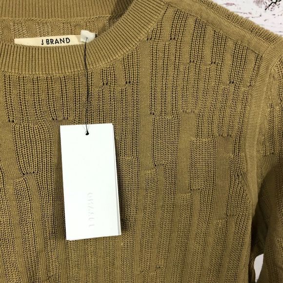 J Brand Kohler Cotton Knit Lightweight Sweater Kelp XS S - Picture 9 of 10